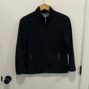 Karen Scott black fleece zip  up size small